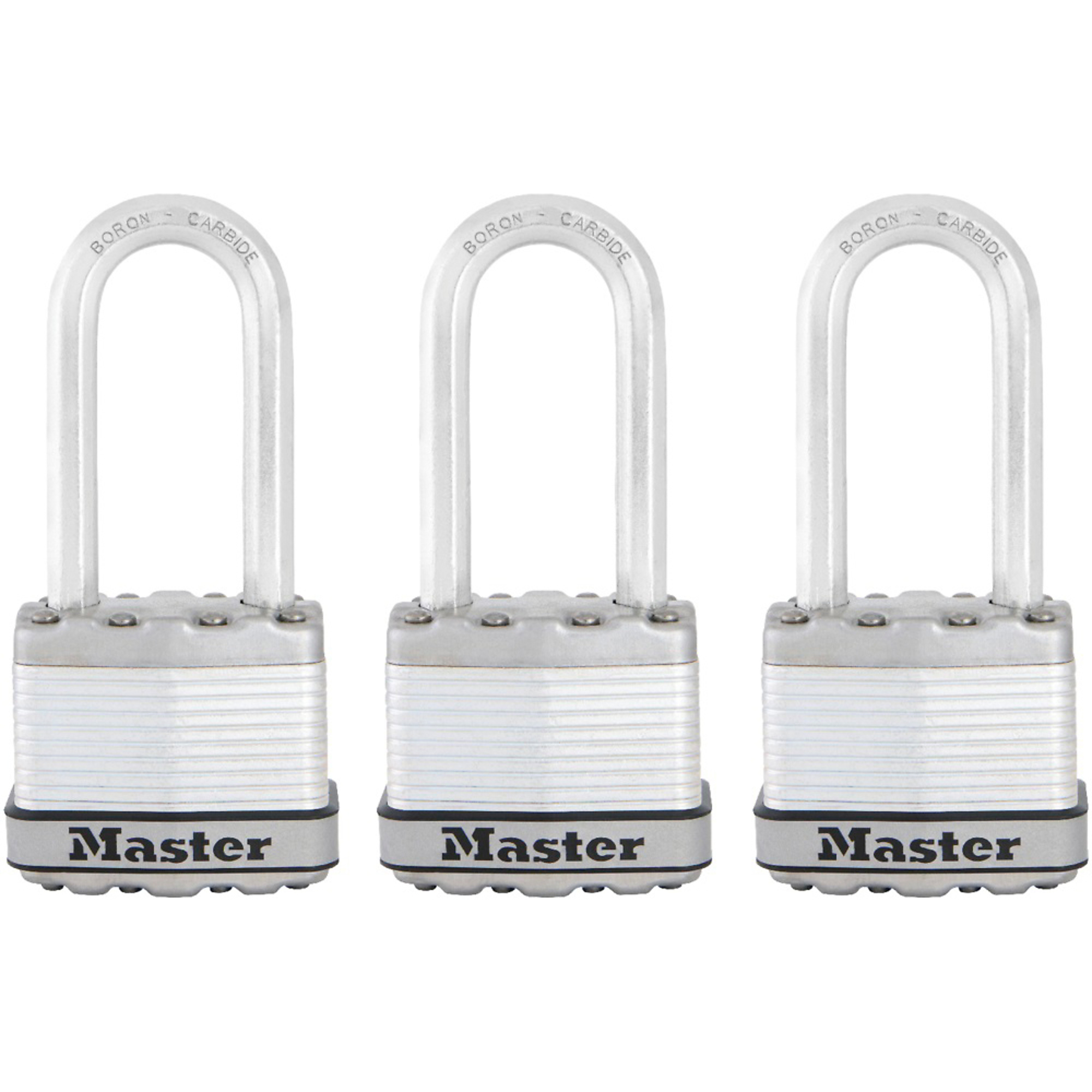 Master Lock Padlock Magnum Laminated 1-3/4" x  5/16" Diameter x 2", Steel, Keyed Alike, 3-Pack M1XTRILHCCSEN